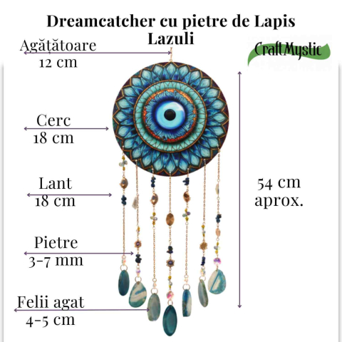 Dreamcatcher cu Lapis Lazuli si Ochi Protector – Claritate, Intuitie si Spatiu Sigur [4]