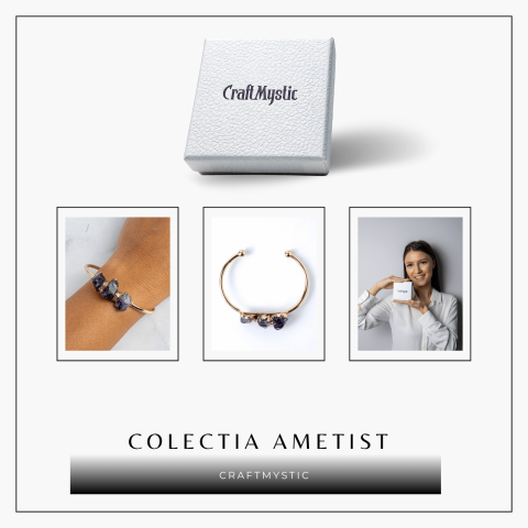 Bratara Cupru cu Ametist Brut – Claritate si Echilibru Interior [7]