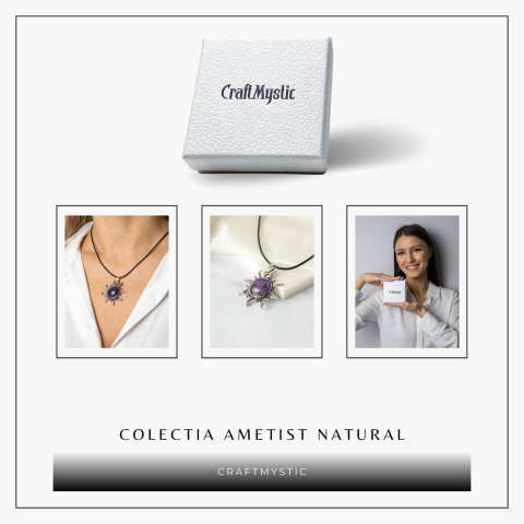 Echilibru si Spiritualitate – Colier Soare cu Ametist Natural [7]