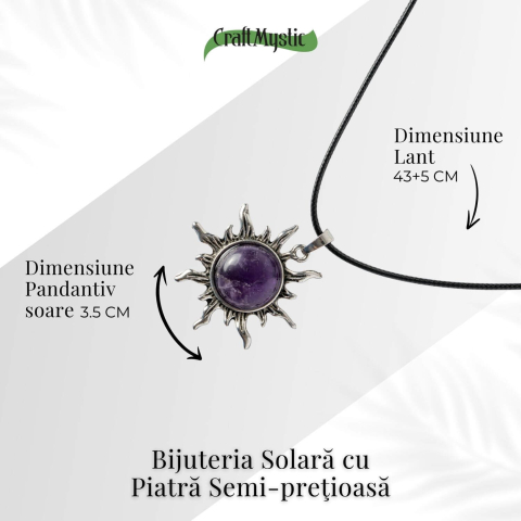 Echilibru si Spiritualitate – Colier Soare cu Ametist Natural [3]