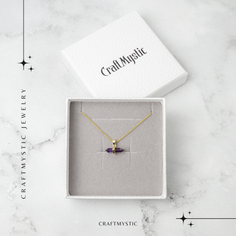 Echilibru si Linsite – Colier din Ametist Natural pe Lant de Cupru [5]