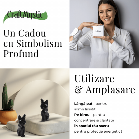 Paznica linistii – Pisicuta din Obsidian pentru Protectie si Claritate 5 cm inaltime [3]