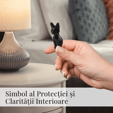 Paznica linistii – Pisicuta din Obsidian pentru Protectie si Claritate 5 cm inaltime [1]
