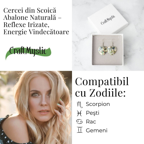 Armonie si Frumusete Naturala – Cercei Inima cu Scoica Abalone [4]