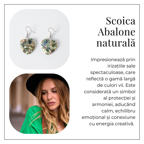 Armonie si Frumusete Naturala – Cercei Inima cu Scoica Abalone [5]