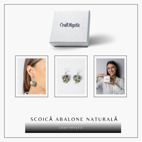 Armonie si Frumusete Naturala – Cercei Inima cu Scoica Abalone [7]