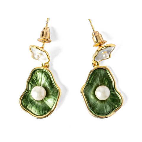 Echilibrare Energetica - Eleganta si Delicatețe – Cercei Lotus Leaf cu Perle Naturale