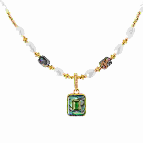 Bijuterii Semiprețioase - Eleganta si Armonie – Colier cu Perle si Scoica Abalone Naturale