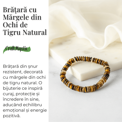 Bratara din Ochi de Tigru Natural – Energie si Protectie Zilnica [2]