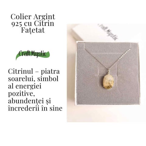 Energie si Bucurie Zilnica – Colier Inima cu Citrin si Argint 925 [2]
