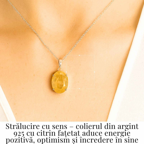 Energie si Bucurie Zilnica – Colier Inima cu Citrin si Argint 925 [1]