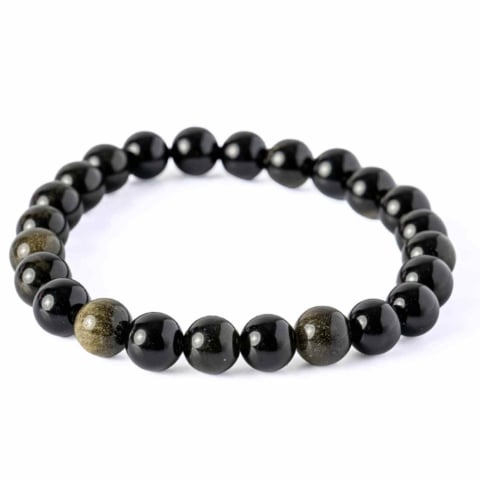 Claritate Mentala si Focus - Claritate si Protectie – Bratara din Obsidian Auriu Natural de 8mm