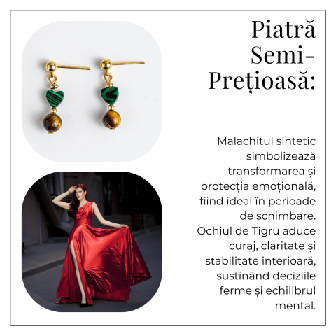 Transformare si Curaj – Cercei cu Malachit si Ochi de Tigru [5]
