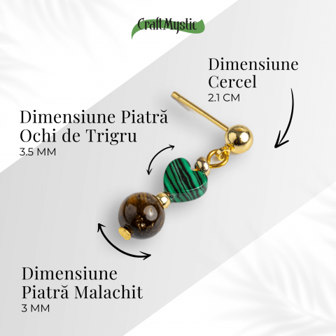 Transformare si Curaj – Cercei cu Malachit si Ochi de Tigru [3]
