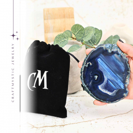 Felie de Agat Albastru in Forma Neregulata - Imbunatateste Creativitatea si Energia Pozitiva [6]