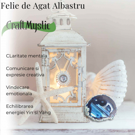 Felie de Agat Albastru in Forma Neregulata - Imbunatateste Creativitatea si Energia Pozitiva [2]