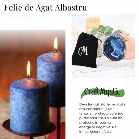 Felie de Agat Albastru in Forma Neregulata - Imbunatateste Creativitatea si Energia Pozitiva [5]