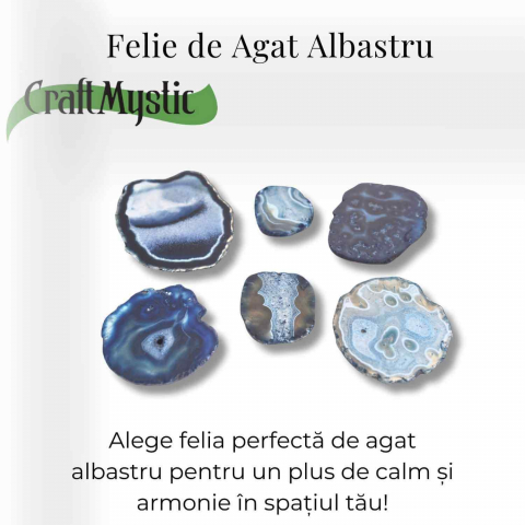 Felie de Agat Albastru 6-7 cm in Forma Neregulata [7]
