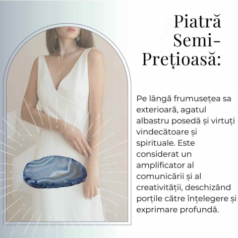 Felie de Agat Albastru 7-8 cm  forma neregulata– Calm si Claritate Mentala [1]