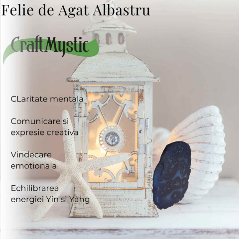 Felie de Agat Albastru 14-15 cm – Calm si Claritate Mentala [4]