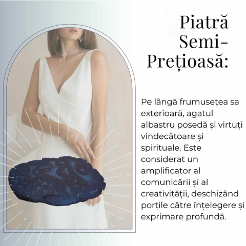 Felie de Agat Albastru 14-15 cm – Calm si Claritate Mentala [2]