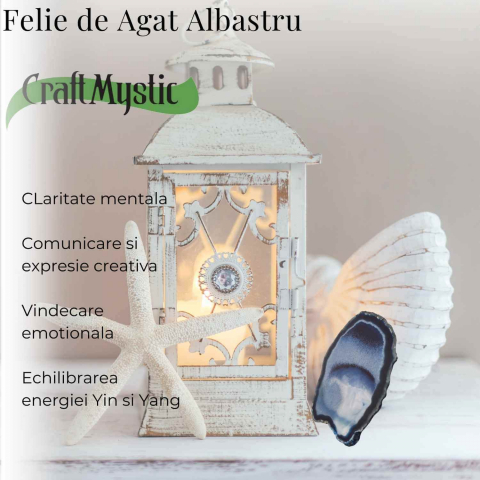 Felie de Agat Albastru 15-16 cm – Calm si Claritate Mentala [2]