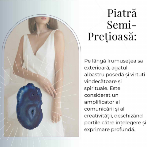 Felie de Agat Albastru 15-16 cm – Calm si Claritate Mentala [4]