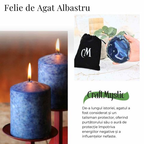 Felie de Agat Albastru 9-10 cm – Calm si Claritate Mentala [6]