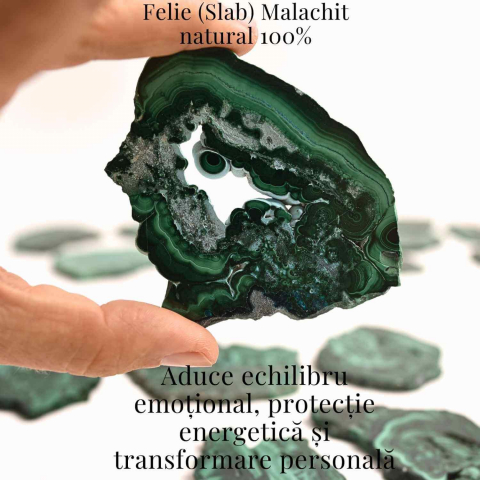 Felie Malachit Natural 5-7 cm - Vindecare si Echilibru Energetic [2]