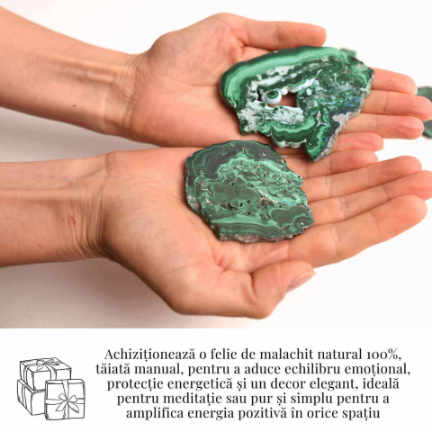 Felie Malachit Natural 5-7 cm - Vindecare si Echilibru Energetic [1]