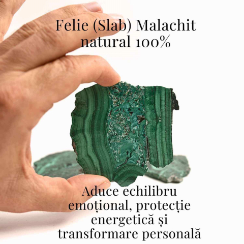 Felie Malachit Natural 9-10 cm- Vindecare si Echilibru Energetic/ Felie Malachit 9-10 cm 95-105 grame [2]
