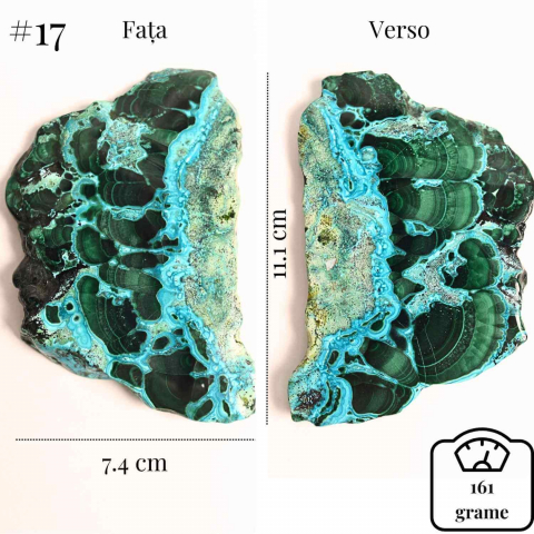 Felie unicat cu Malachit, Crisocola, Stalactite, Cornetite - Protectie si echilibru energetic [14]