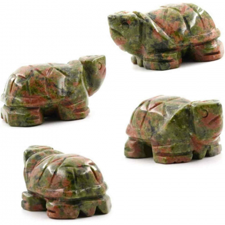 Figurina broasca testoasa 4 cm de cristal semipretios -  Sculptura din piatra vindecatoare reiki de buzunar pentru decor, colectie [2]