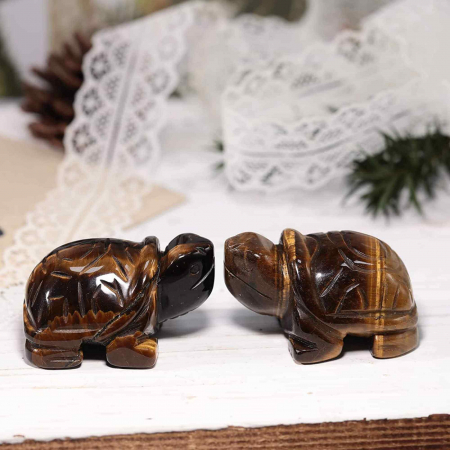 Figurina broasca testoasa 4 cm de cristal semipretios -  Sculptura din piatra vindecatoare reiki de buzunar pentru decor, colectie [2]