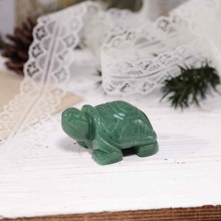 Figurina broasca testoasa 4 cm de cristal semipretios -  Sculptura din piatra vindecatoare reiki de buzunar pentru decor, colectie [3]