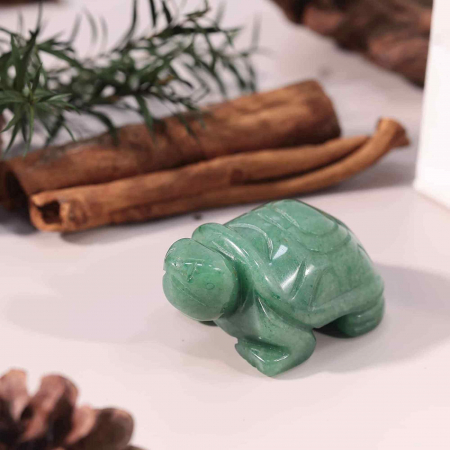 Figurina broasca testoasa 4 cm de cristal semipretios -  Sculptura din piatra vindecatoare reiki de buzunar pentru decor, colectie [4]