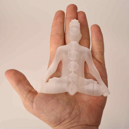 Cristal de selenit sculptat in forma de femeie 10 cm cu cele 7 chakre - Pentru decor si vindecare energetica [3]