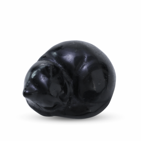Figurina Pisicuta Adormita 4 cm din Obsidian Natural - Protectie si Liniste [7]