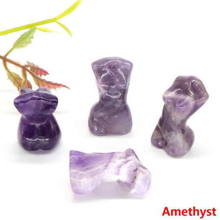 Forma bust femeie din cristal natural Ametist 4 cm sculptat manual [2]