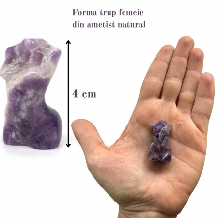 Forma bust femeie din cristal natural Ametist 4 cm sculptat manual [1]