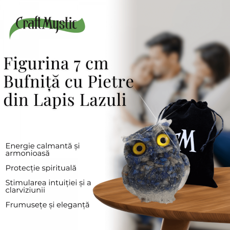 Figurina Bufnita din Lapis Lazuli – Talisman de Intelepciune si Protectie [3]