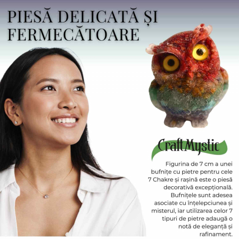 Figurina Bufnita 7 Chakre din Pietre Naturale, Armonie si Echilibru [7]