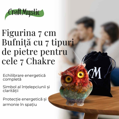 Figurina Bufnita 7 Chakre din Pietre Naturale, Armonie si Echilibru [5]