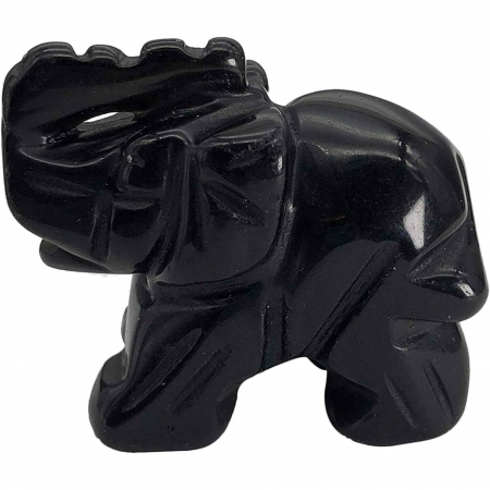 Figurina elefant din piatra semi-pretioasa sculptata manual - Statuie din cristale vindecatoare Reiki de buzunar pentru meditatie, pace [0]