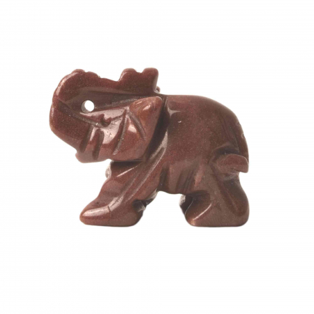 Instrumente și Accesorii Spirituale - Figurina elefant din piatra semi-pretioasa sculptata manual - Statuie din cristale vindecatoare Reiki de buzunar pentru meditatie, pace