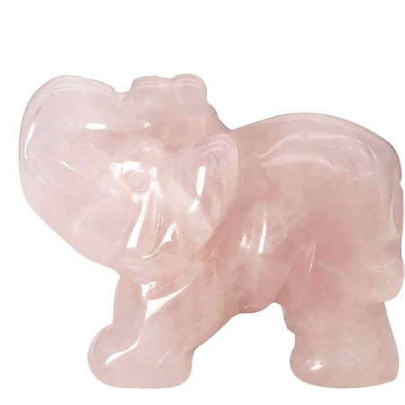 Figurina elefant din piatra semi-pretioasa sculptata manual - Statuie din cristale vindecatoare Reiki de buzunar pentru meditatie, pace [0]