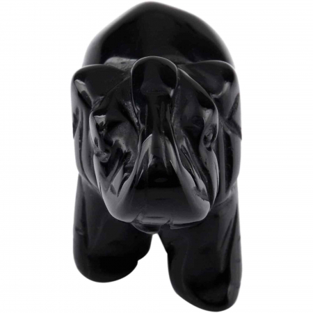 Figurina elefant din piatra semi-pretioasa sculptata manual - Statuie din cristale vindecatoare Reiki de buzunar pentru meditatie, pace [2]