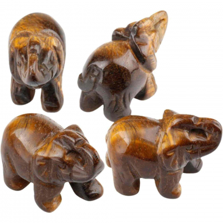 Figurina elefant din piatra semi-pretioasa sculptata manual - Statuie din cristale vindecatoare Reiki de buzunar pentru meditatie, pace [3]