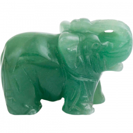 Figurina elefant din piatra semi-pretioasa sculptata manual - Statuie din cristale vindecatoare Reiki de buzunar pentru meditatie, pace [4]