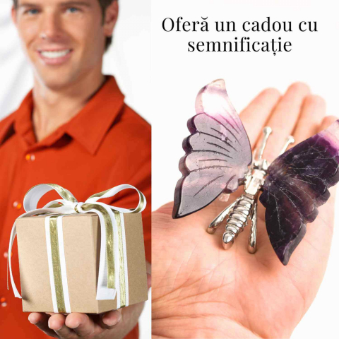 Figurina Fluture din Fluorit Curcubeu - Claritate și Echilibru [5]